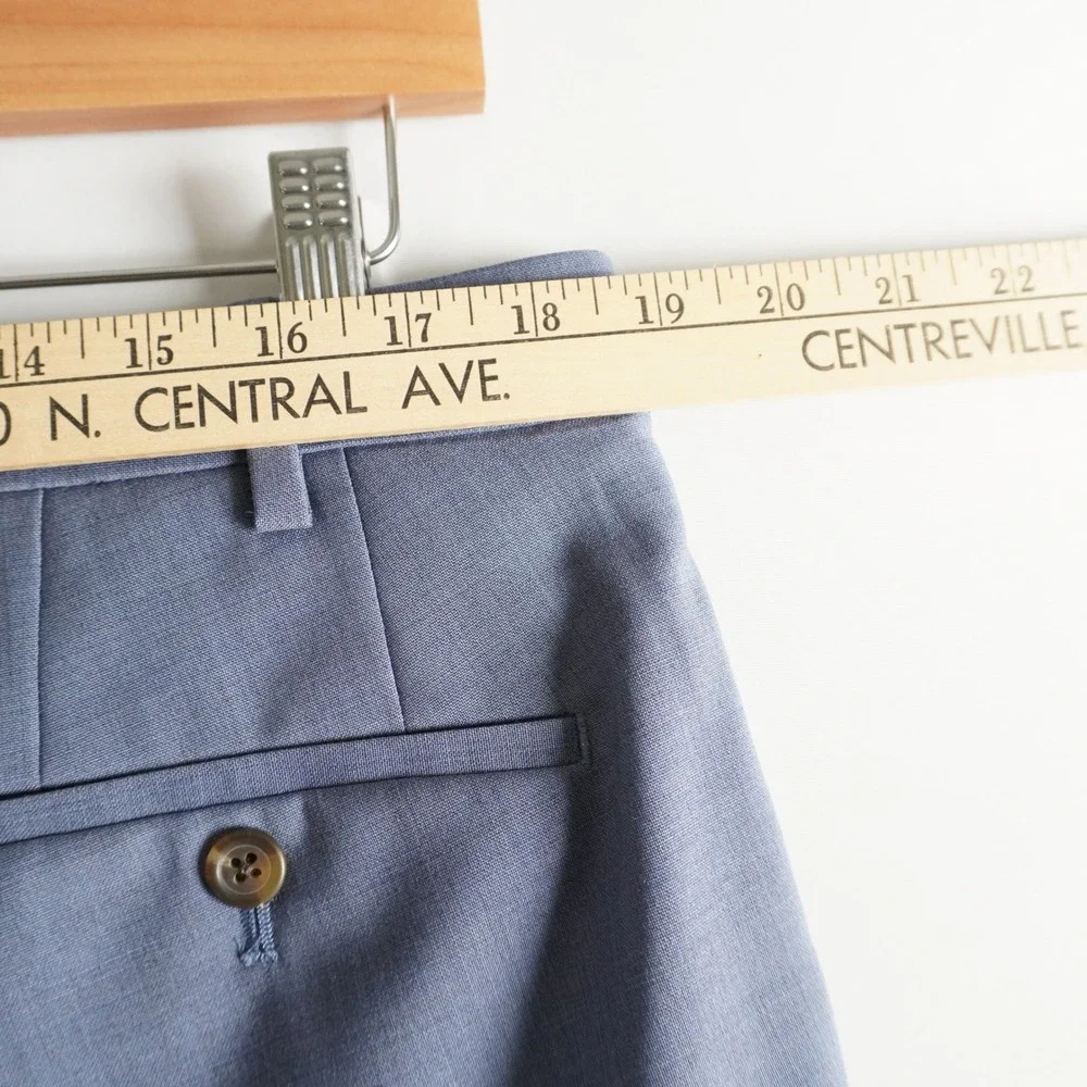 Lauren Ralph Lauren High Performance Wool Blue Dress‎ Pants Mens Trousers 38x32